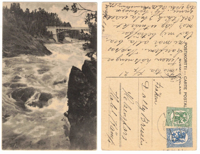 Vanha kortti, Imatra, vuodelta 1921