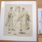 VANHA Taulu Golf Sign. Norman Rockwell 1950-l - pikkukuva 1