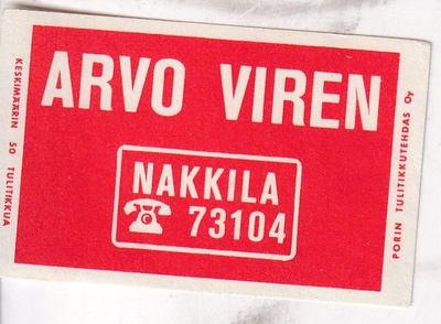 Nakkila. Arvo Viren , s95