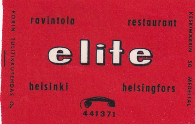 Helsinki, Ravintola elite .  s56