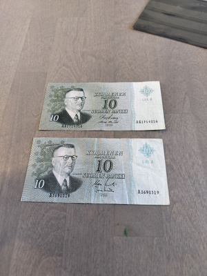 2 kpl 10 Mk 1963 seteleitä