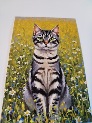 Kissa kortti, kulkematon, vaikka kehyksiin tauluksi.