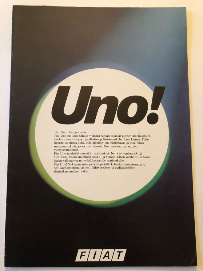 Myyntiesite - Fiat Uno - 8/1983