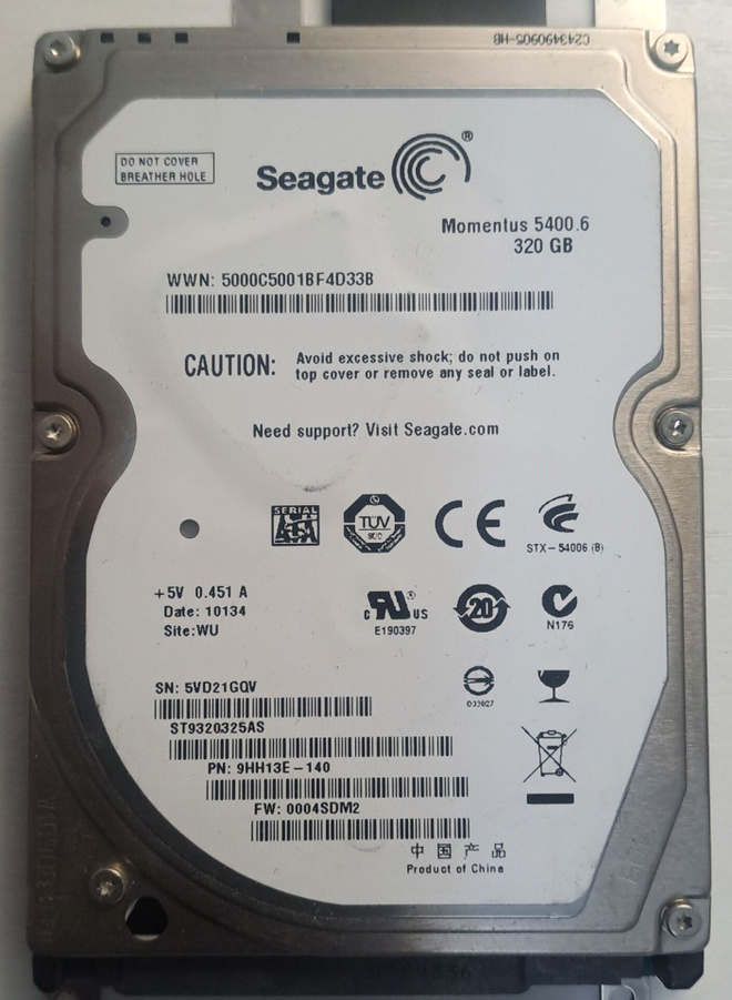 Seagate Momentus 120 Gb, 2,5", SATA