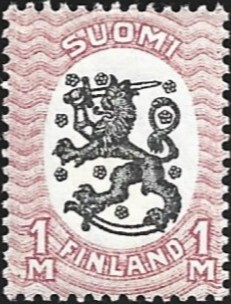 1917 M-17 Saarinen 1 mk punainen/musta ** LaPe 74 A