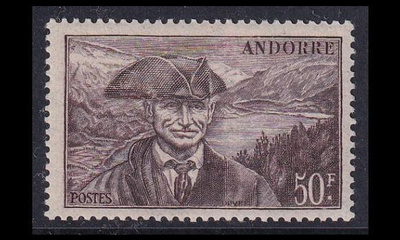 Andorra Fr 140 ** Antoni Rossell 50 Fr ruskea (1944)