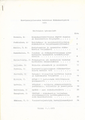 8. Rikkakasvipäivä Viikissä 11.1.1973