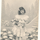 Kukkaistyttö -vanha Carte Postale - pikkukuva 1