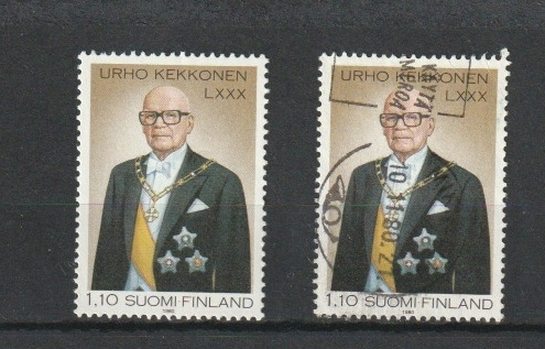 1980 Pres. UKK 80v-merkki leimattuna ja leimaamattomana**