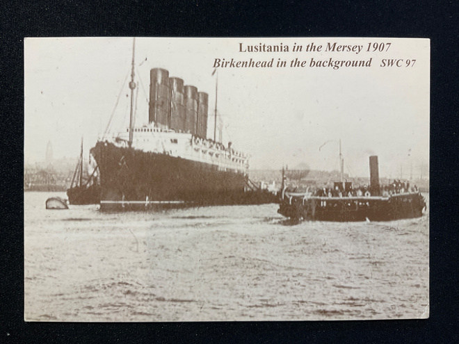 Lusitania in the Mersey 1907