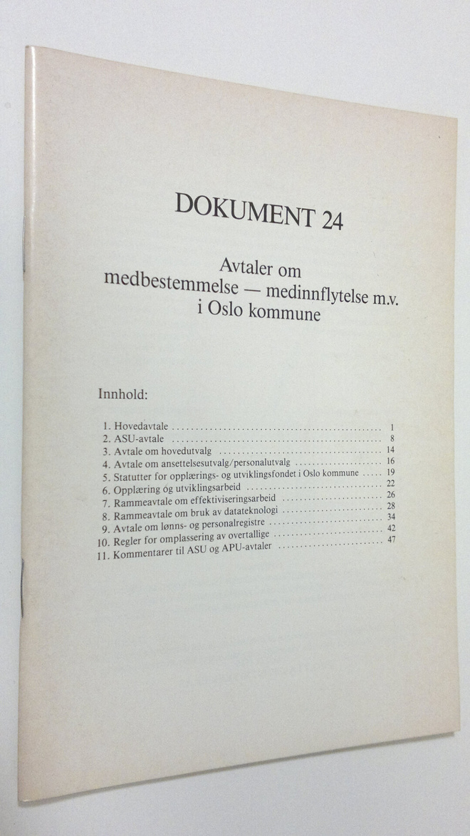 Dokument 24 : Avtaler om medbestemmelse - medinnflytelse ...