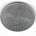 1975 1 PENNIN KOLIKKO KÄYTETTY - pikkukuva 1