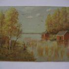 1942 KANSALLISROMANTTINEN SYYSMAISEMA, VENE, JÄRVI YM. - pikkukuva 1