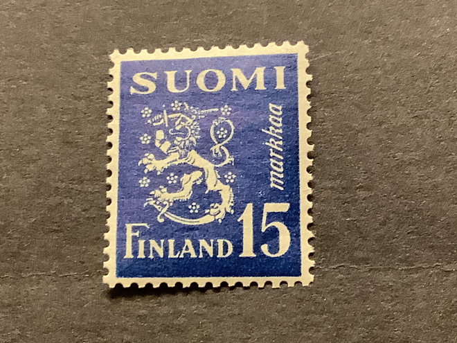 352 /1948 M30 Leijona sininen 15 mk ** postituore