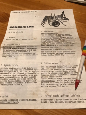 Kongskilde yleisäkeiden ohjekirja