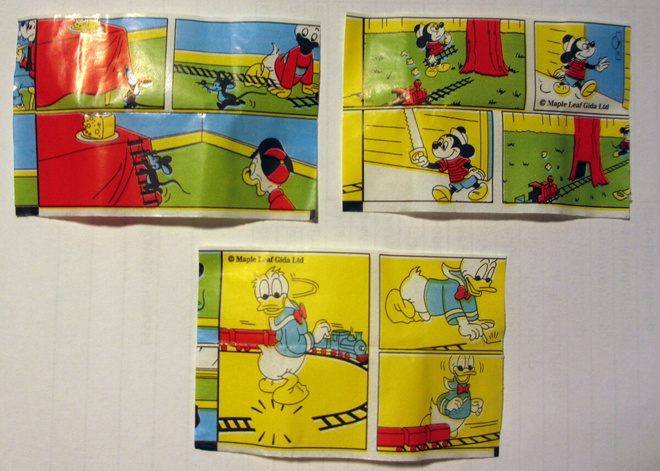 Donald Bubble Gum kääreet ja keräilykuvat