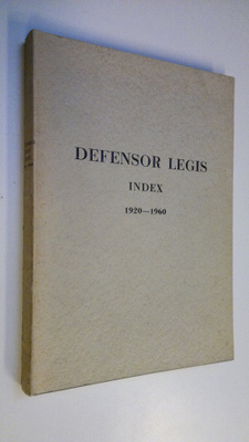 Marjatta (toim.) Seppälä : Defensor legis index 1920-1960