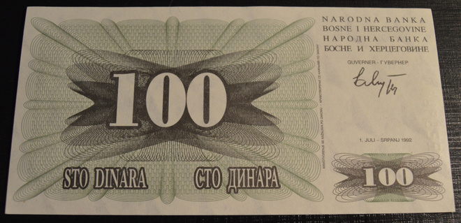 Bosnia Hertsegovina 1992 100 Dinara