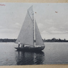 Houtskari, Näsby, purjevene etualalla, mv pk, p. 1917 - pikkukuva 1