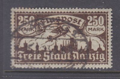 Saksa Reich Danzig 1923 Mi 136 postileimalla?