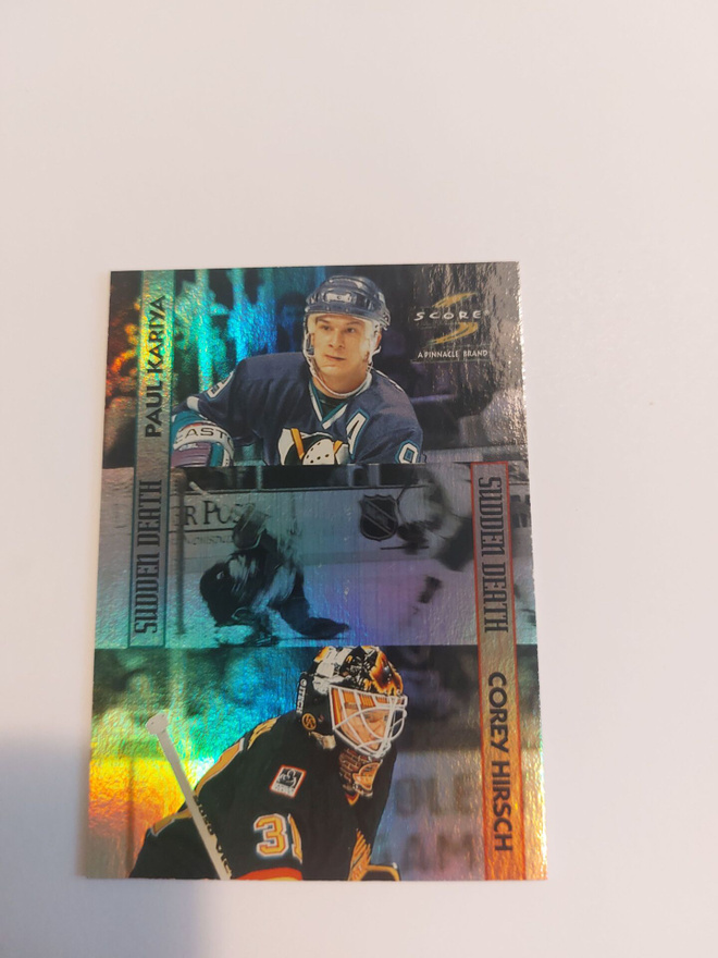 1996-97 Score Sudden Death #13 Corey Hirsch/Paul Kariya