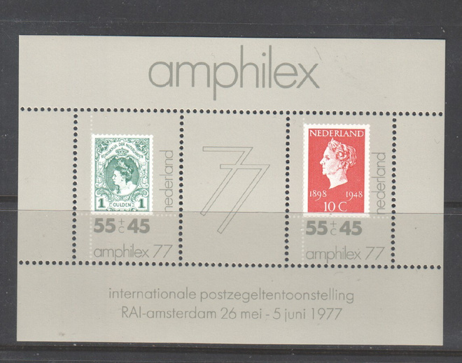Hollanti 1977 Ampilex blokki postituoreena.