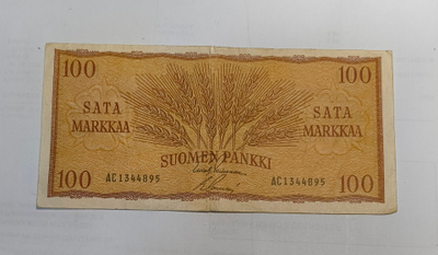 100 markkaa v. 1957