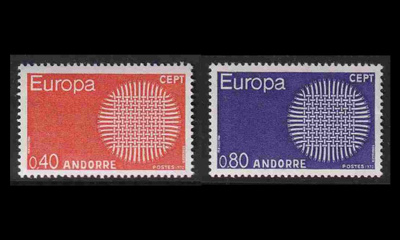 Andorra Fr 222-3 ** Europa (1970)