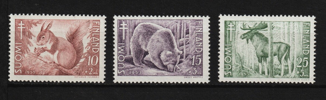 1953 Tuberkuloosi-merkkisarja leimaamattomana**