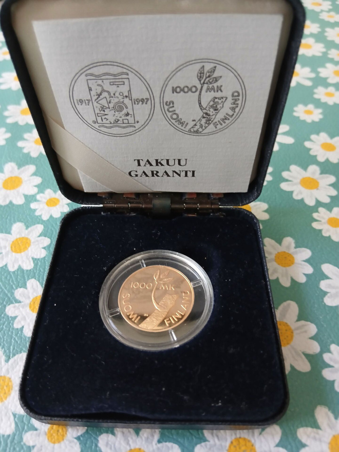 Suomen itsenäisyy 1917-1997 1000 markan kultaraha
