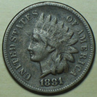1881 USA 1 sentti Indian Head Cent - pikkukuva 1