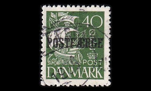 Tanska PF_14 o Laiva 40 öre vihreä (1927)
