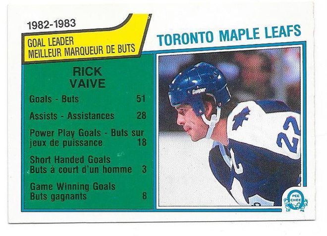 1983-84 OPC #323 Rick Vaive Toronto Maple Leafs