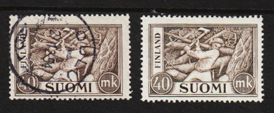 1952 40mk Yleismerkki leimaamattomana ja loistoleimattuna