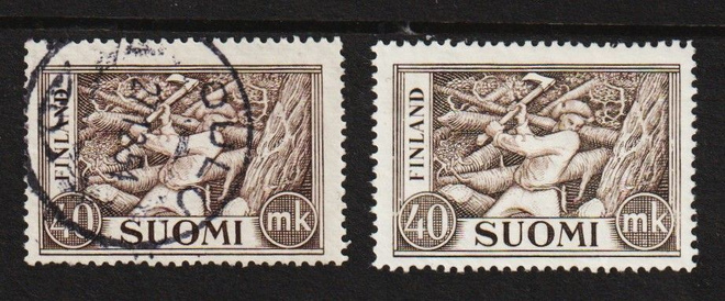 1952 40mk Yleismerkki leimaamattomana ja loistoleimattuna