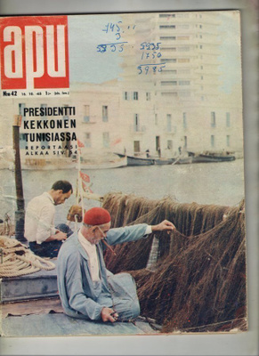 Apu n:o 42 1965 Kekkonen tunisiassa.  Soreat soranajajat.