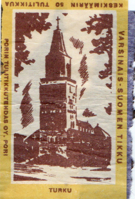 Porin Tulitikkutehdas TURKU. Etiketti