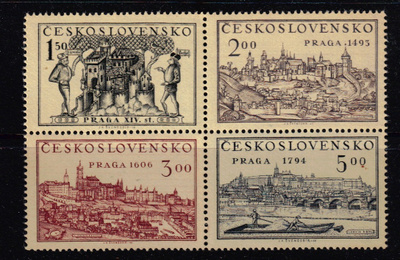 Tsekkoslovakia 1950 pm-näyttely nelilö **