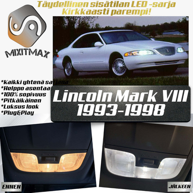 Lincoln Mark VIII Sisätilan LED-sarja 18-osainen