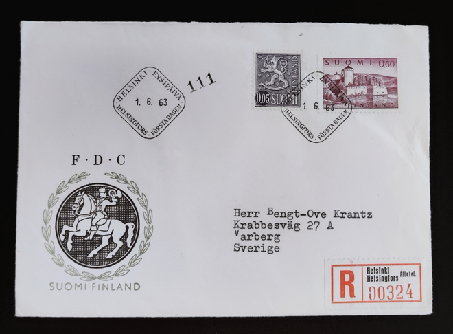 1963 FDC yleismerkit, R-kuori Ruotsiin