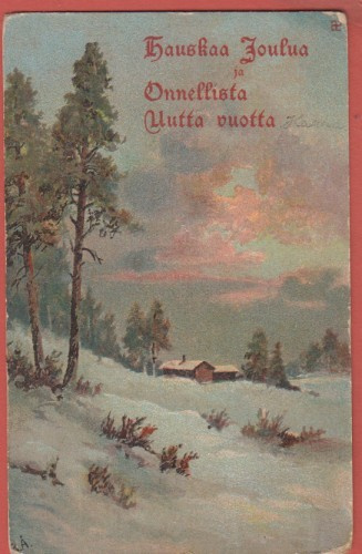 Rudolf Åkerblom Rakennukset talvimaisemassa
