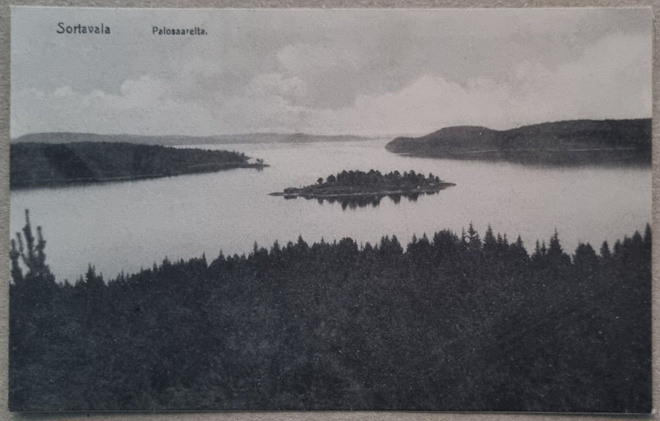 Sortavala Palosaarelta postikortti+negatiivi