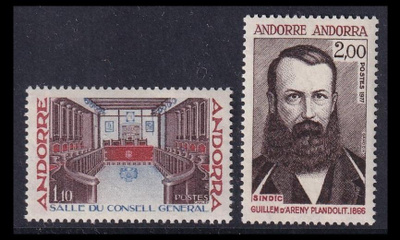 Andorra Fr 286-7 ** Valtion oikeuslaitokset (1977)