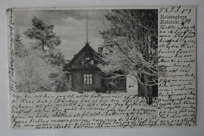 Helsinki, Wanha Alppila, talvikuva, mv pk, p. 1904