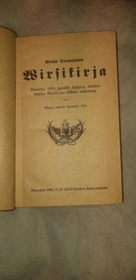 Wanha suomalainen wirsikirja vuodelta 1929