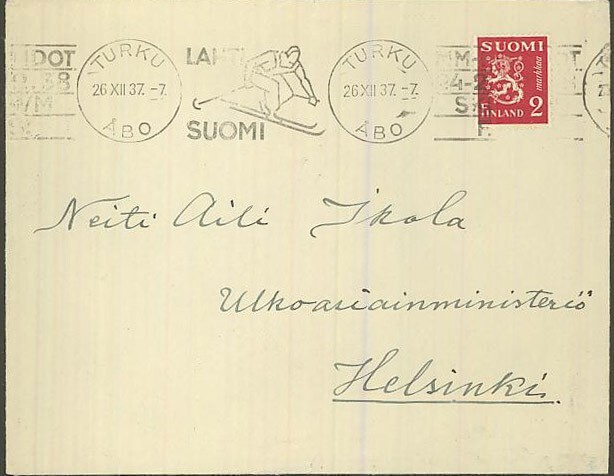 1937 hiihdon MM-kisat viestillinen kirje