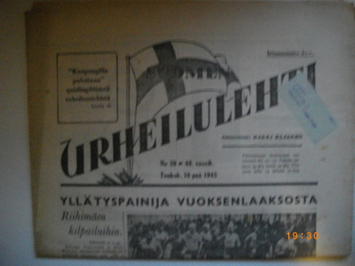 Suomen Urheilulehti Nro 20/1945 (25.2)