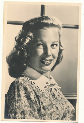 Filmitähti JUNE ALLYSON - vanha kortti