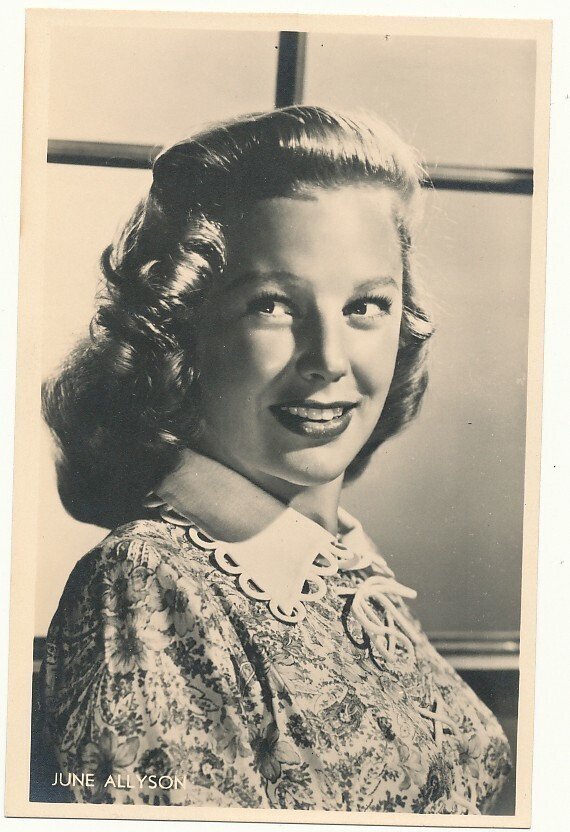 Filmitähti JUNE ALLYSON - vanha kortti
