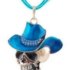 1220 .. Men's Blue Cowboy-Crystal Hattu Retro .. Kaulakoru - pikkukuva 5